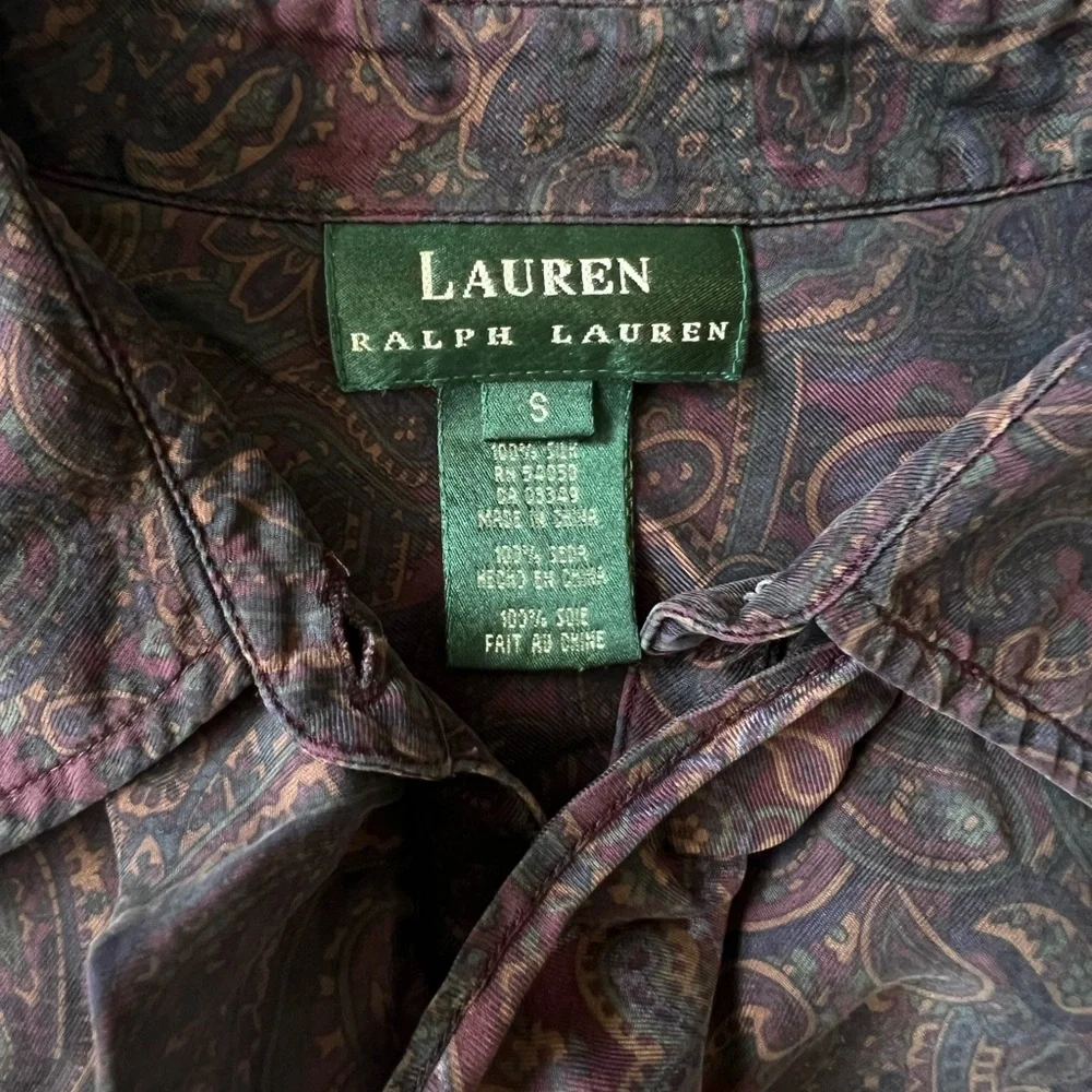 Ralph Lauren Dark Purple Ruffled Shirt - Picture 2 of 3